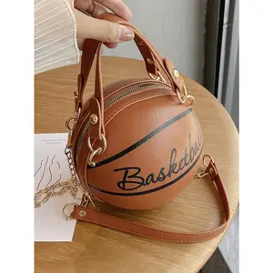 Women's Shoulder Bag, Novelty Bag, Basketball Shaped Chain Bag