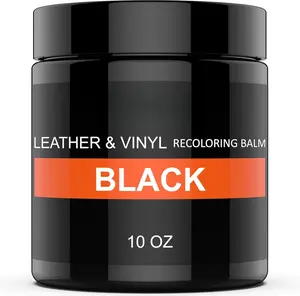 Leather Recoloring Balm, Leather Repair Kit for Furniture, Leather Dye Color Restorer for Couches, Leather Scratch Remover, Leather  for Furniture, Leather Couch  Repair (10 OZ BLACK)