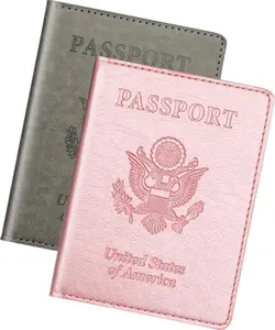 Durable Waterproof Minimalist Rose Gold & Gray Travel Accessories Passport Holder, Wallet Cover Case for Family Cruise Travel