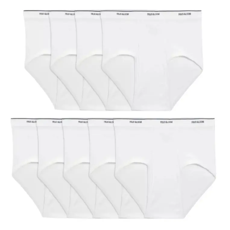 Fruit of the Loom Men's Cotton Briefs, White 9 Pack
