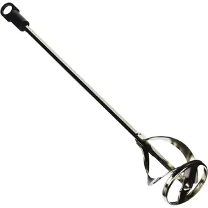 Paint and Mud Mixer for Drill - Mixes 1 to 3 Gallons - 15 3/4" Length - 5/16" Hex Shaft - Zinc Plated Steel - Reinforced Weld - Non Slip Hex Head - Easy Clean - Paint Mixer Attachment