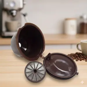 Reusable Coffee Capsule System - Dual Espresso & Pour-Over Modes, Professional Extraction Kit, Cleaning Set, High-Temperature Grind & Brew Tools, Portable Machine for Home/Office, Capsule Filler & Travel Kit, Coffee Accessories