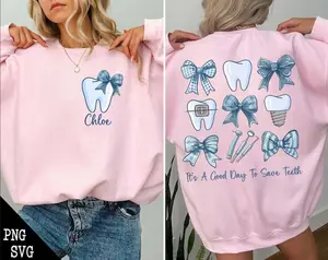 Custom It's A Good Day To Save Teeth shirt, Coquette Bow dental , Dental Assistant , Dental assistant Stuff, Dental life,Dental Gift