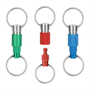 3pcs Quick Release Detachable Keychain, Double Rings Pull Apart Keychain, Spring Split Snap Seperate Keychain for Christmas New Year Home Use
