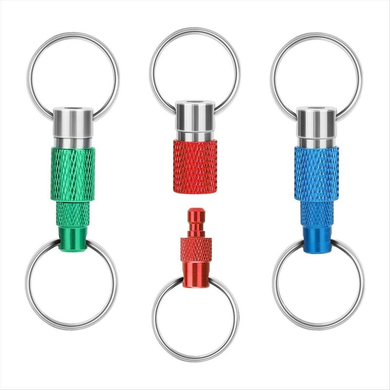 3pcs Quick Release Detachable Keychain, Double Rings Pull Apart Keychain, Spring Split Snap Seperate Keychain for Christmas New Year Home Use