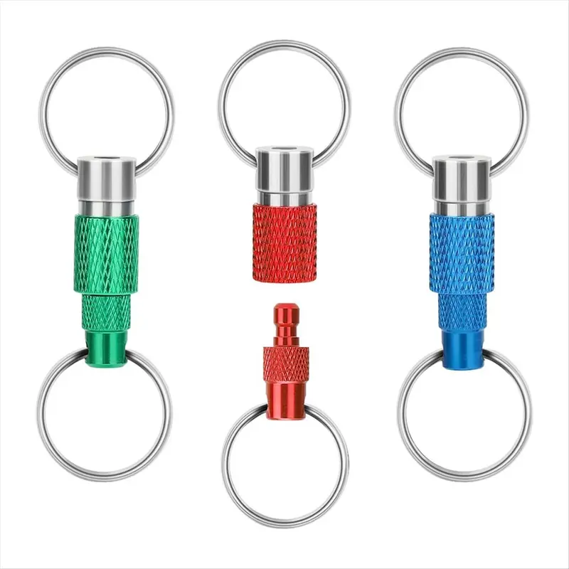 3pcs Quick Release Detachable Keychain, Double Rings Pull Apart Keychain, Spring Split Snap Seperate Keychain for Christmas New Year Home Use