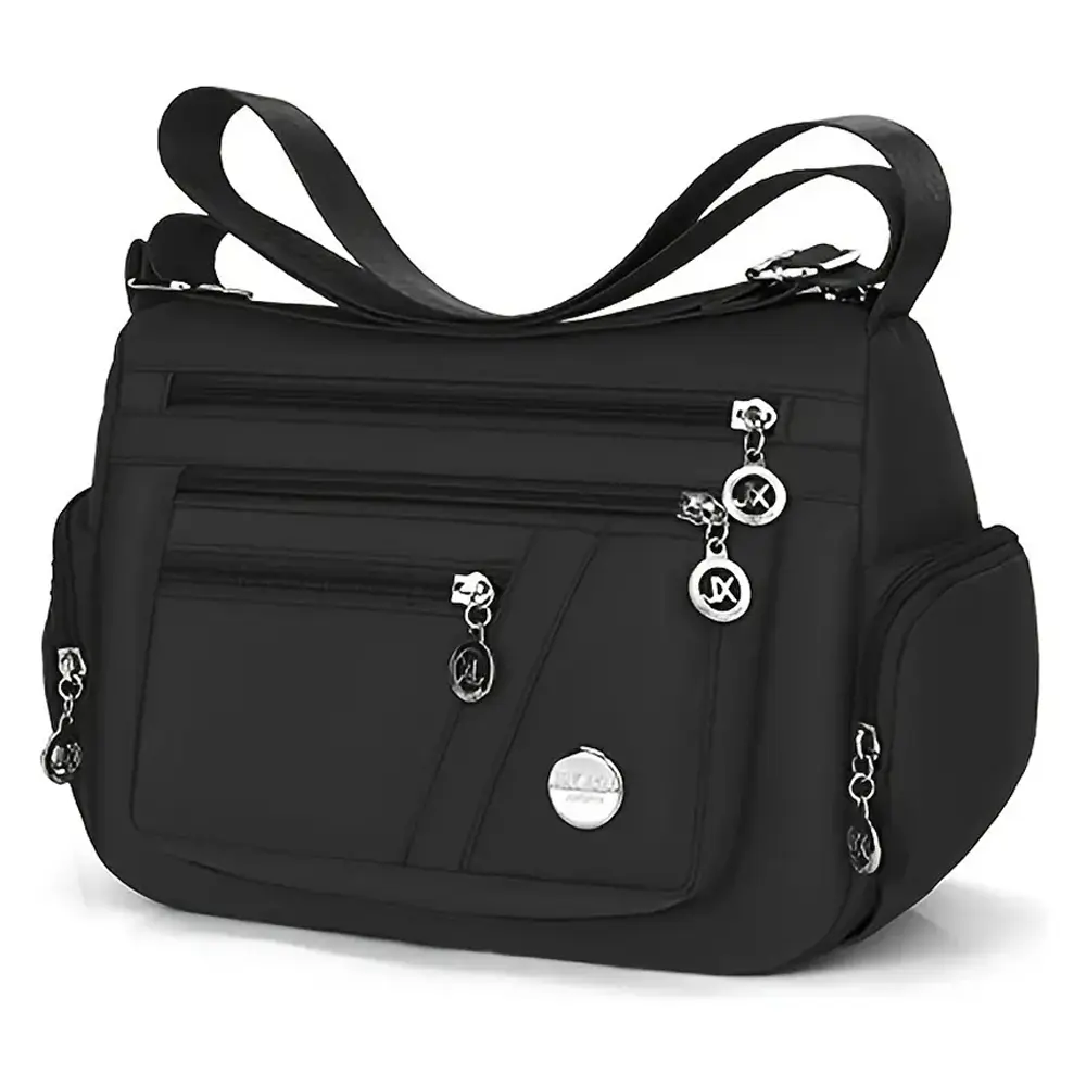 Crossbody Bags for Women Waterproof Oxford Cloth Shoulder Bag, Multi-Pocket Casual Tote Handbag Messenger Purse, Lightweight Travel Satchel with Cards Slot Key Chain, Fashion Work Commute Top-Handle Bag