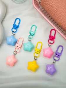Cute Girl Soft Star Keychain, Star Keyring Pendant, Bag Decoration Accessory, Dopamine Star Bag Charm, Best Friend Couple Gift