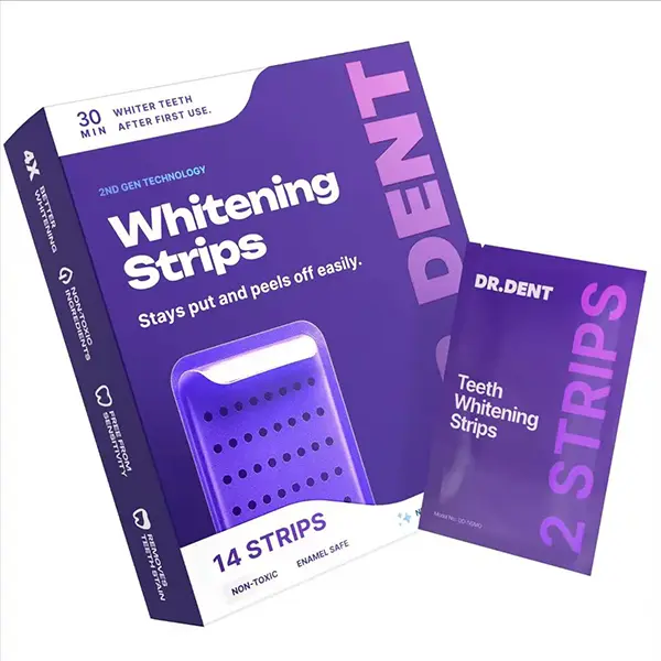 DRDENT Purple Teeth Whitening Strips - 7/21Whitening Sessions - Safe for Enamel - Non Sensitive Teeth Whitening - Peroxide-Free