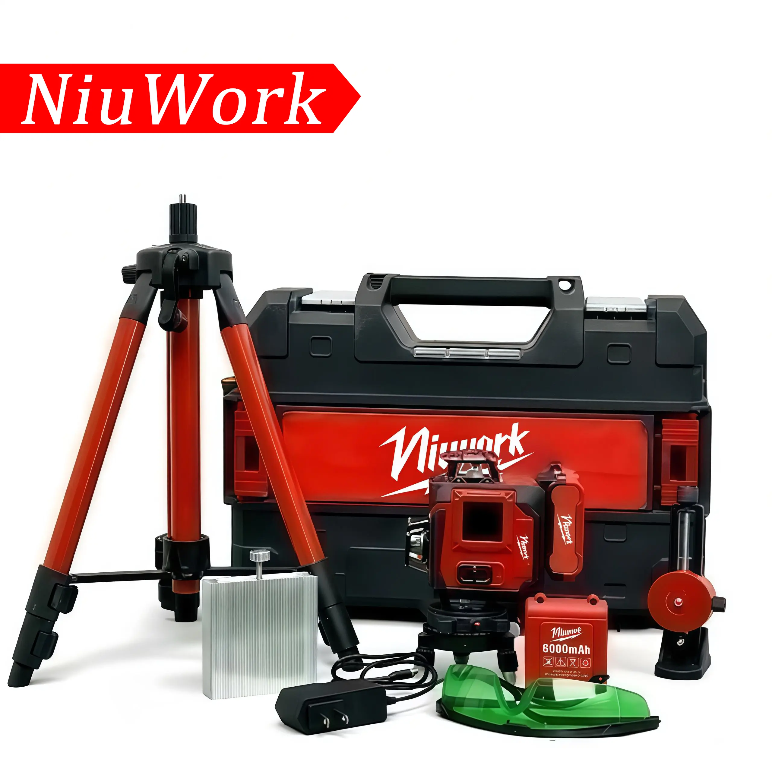 NiuWork Outdoor Green Line Laser Level, High Precision Horizontal & Vertical Lines, Automatic Calibration, Portable Measuring Tool for Construction Gardening DIY