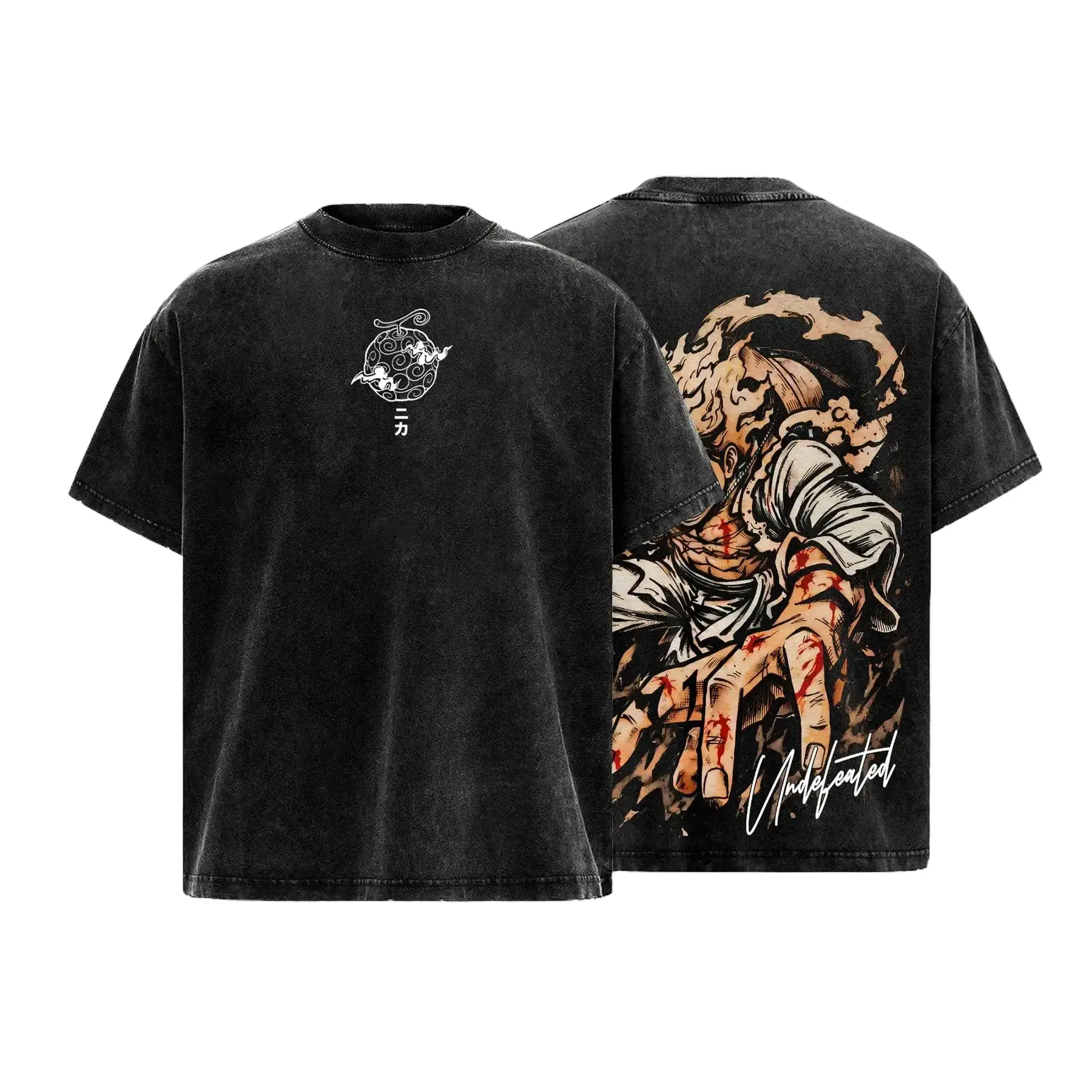 Joy-Boy One-Piecee's Washed Tee Anime Vintage Oversized Cotton Graphic T Shirt Streetwear Casual Fan Gift