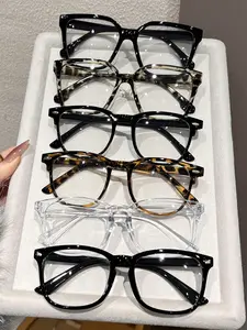 6 Piece Small Square Frame Glasses, Plain Reading Glasses, Anti-Blue Light, Simple Daily Use, Unisex Workwear, Casual Fashion Decoration, Reading Eyeglasses