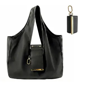 Stylish Foldable Keychain Tote Bag: A storage pouch that combines fashion with functionality, featuring an attached keychain for convenient home organization and easy portability—an ideal Mother's Day gift.