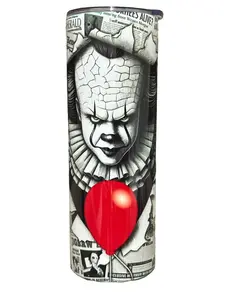 IT News Horror - 20oz oz 20 oz. 20oz. Skinny Straight Sublimation Tumbler Vacuum Flask - Amy's Tumbler Junkies - Your Favorite Tumbler Shop!
