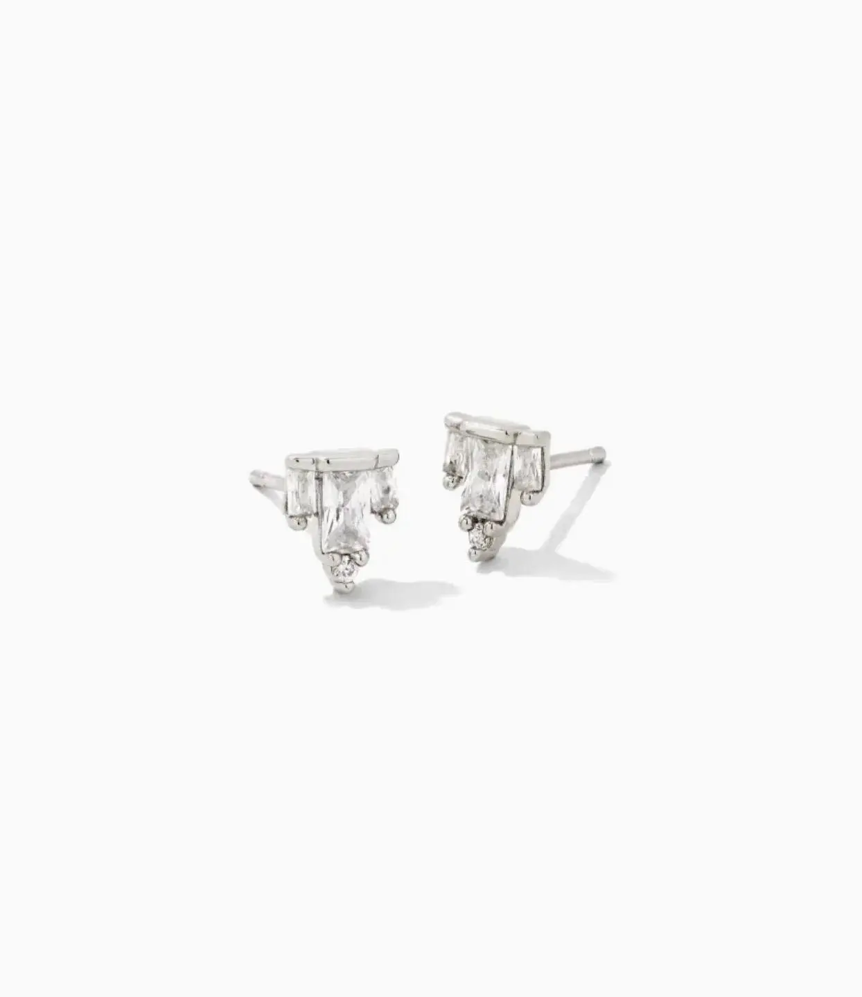 Kendra Scott Juliette Silver Stud Earrings in White Crystal 9608802210