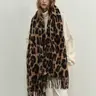 High-Quality Leopard Print Scarf, Cool Tassel Vintage Shawl, Y2K Faux Wool Warm Shoulder Wrap, Fall & Winter Fashion Accessory #GLOBAL PICKS