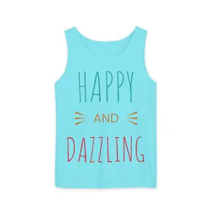 Happy and Dazzling Tank Top | Positive Quote Casual Summer Tee