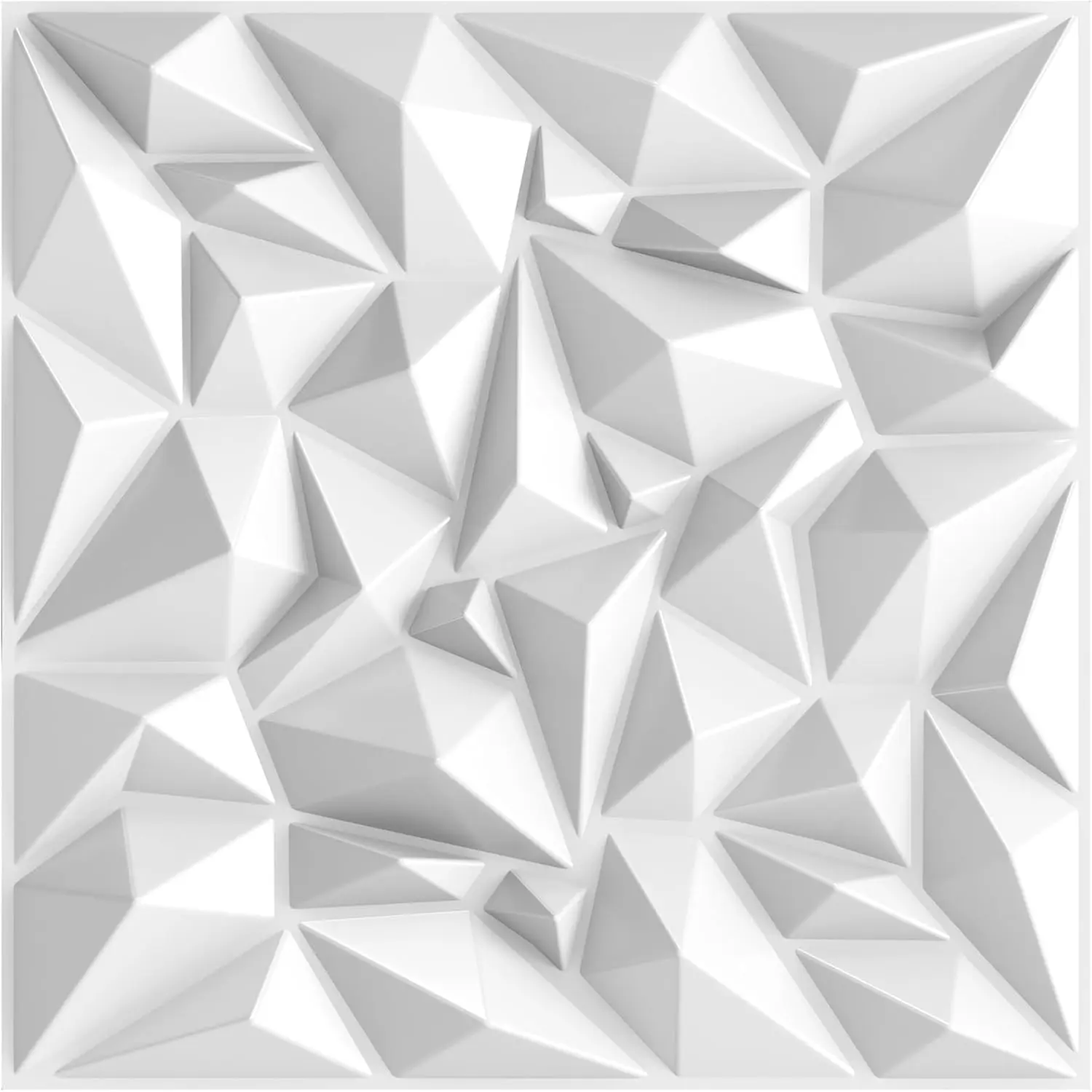 Acoustic Sound Diffuser Panels, 19.7 X 19.7 X 1 inches 12 count White PVC Plastic  Wall Panel, Recording Studio Acoustical  Diffusion panel, Art Decorative Ceiling Tiles