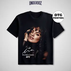 Men's Cotton Crewneck Nina Marie Daniele UFC T-Shirt - Casual Menswear, Short-Sleeve Unisex Round Neck Streetwear Top, Gift for UFC Fans