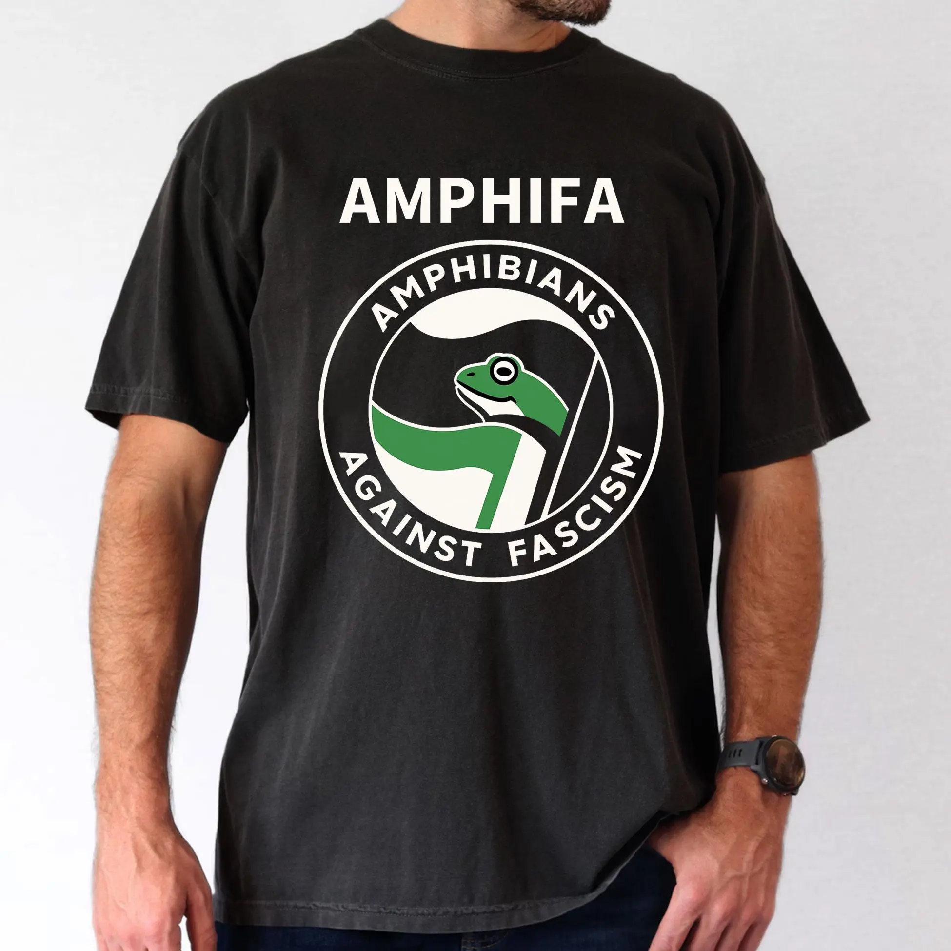 Amphifa Tshirt - Frogs Against Fascism Tshirt - Porland Frog Tee