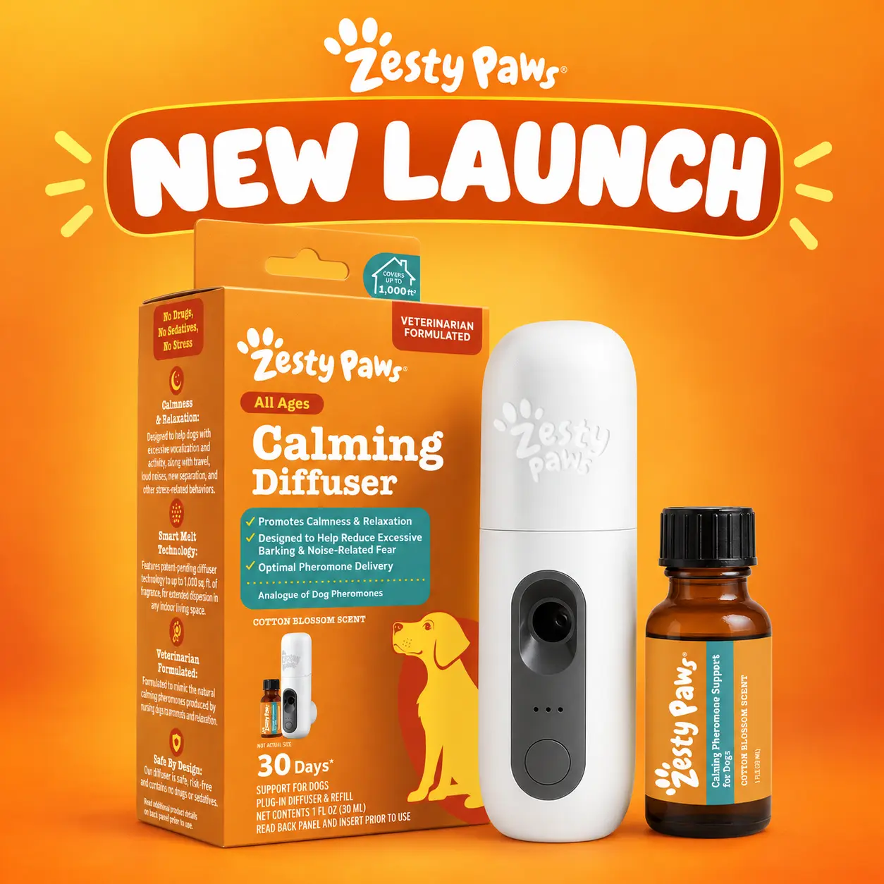 Dog Calming Diffuser Starter Kit, Pet, Dog Anxiety Relief, for Canine Stress Management
