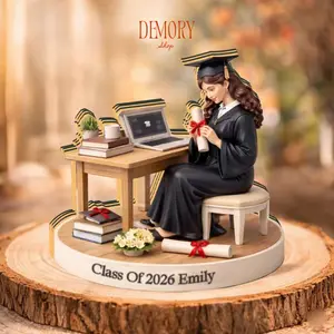 Class Of 2026 Wooden Block 2D Flat Plaque Desk, Personalized Graduation Gift 2026, Decor Girl Name Graduation, Gift For Her
