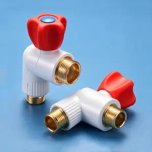 2pcs G1/2" High Flow Angle Stop Valve, Thickened Brass Core Shut-Off Valve, Anti-Explosion Hot and Cold Water Control Valve for Bathroom Toilet Kitchen