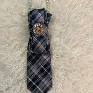 Pink Brooch Bling Junk Tie