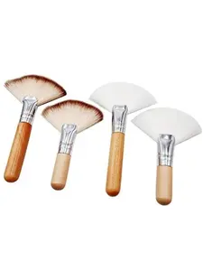 Facial Fan Brush,Face Makeup Brush,Highlighting Make Up Brush Cosmetic Tools,4PCS