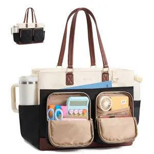 LOVEVOOK Laptop Tote Bag for Women, 15.6 Inch Computer Work Bag with 40oz Cup Holder and Multi-Pockets for Teacher,Nurse