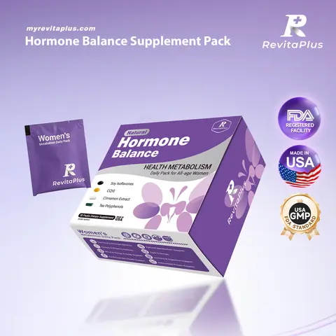 RevitaPlus Women’s Hormone Balance Supplement | Soy Isoflavone, CoQ10, Cinnamon Extract, Tea Polyphenols | Energy, Metabolism & Monthly Comfort Support | 30-Day Wellness Pack