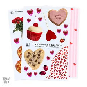 The Valentine Collection | Full Sheet Sticker Adhesive Cutout Pack | Creative Junk Journaling & Scrapbooking | Hearts and Valentines Aesthetic