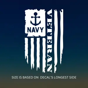 NAVY Veteran American Flag vinyl decal, car decal, window vinyl decal, Army veteran decal