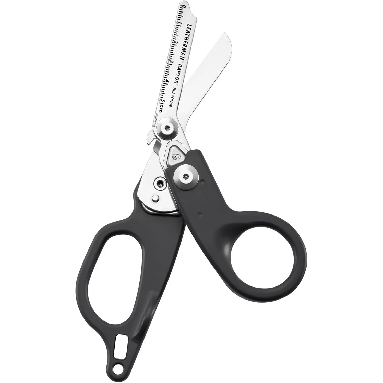 Raptor Response Emergency Heavy Duty Scissors - Cutting Hardware with Ring Cutter, Oxygen Tank Wrench, Stainless Steel Blade, Ruler, Made in the USA, Gray