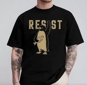 Resist Penguins Shirt, Penguins Against Tariffs Unisex Sweatshirt Hoodie, Resist FDT Tee, Protest Shirt, Gift Cotton Fabric Men Womenswear Top Streetwear Classic