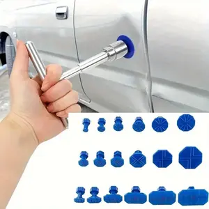 Car Dent Repair Puller, Car RepairTools Kit With 18pcs Plastic GlueTabs Metal T-Handle Dent Remover Universal For CarAccessories Automotive Repair Kit