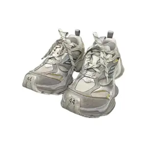 Balenciaga Round-Toe Lace-Up Low-Top Casual Sneakers for Men in Silver Gray Trending Shoes, House White Official Shoes to Get / Maison Mihara Verifiable, with credentials and supporting global authentication
