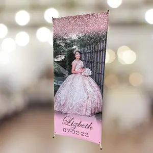 Event Banner with Stand 6ft Tall Hanging