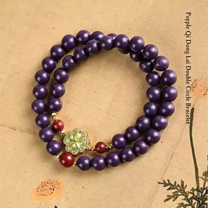 Ancient intangible cultural heritage blended incense beads double-ring purple aura from the east bracelet design