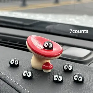 Cute Mushroom & Coal Ball Design Car Ornament, Car Interior Decoration, Car Dashboard Decoration, Car Interior Accessories for Women & Men, Car Interior Kit, Car Trinkets