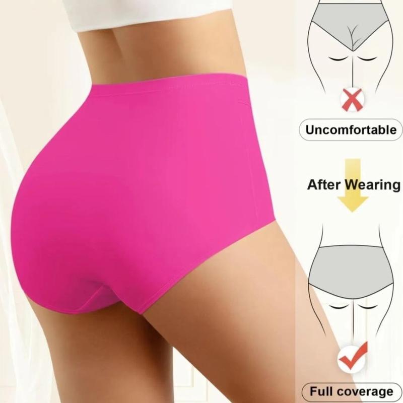 Lucky 4 Pack High Waist Shaping Panties for Women Seamless Ice Silk Mesh Slight shaping Control Briefs Tummy Slimming & Butt Lifting Underwear Breathable Everyday Comfort