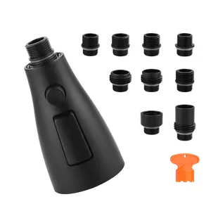 WOWOW Matte Black 3-Function Kitchen Faucet Sprayer Attachment with Aerator, 9 Adapters, Replacement Nozzle Compatible with Moen, Delta, American Standard Fixtures