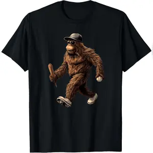 Funny Bigfoot Sasquatch For Men Women Coach Player Baseball T-Shirt Stylish Cotton Tee
