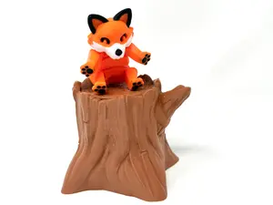 Orange Fox Articulated 3D Printed Flexi Fidget Toy for Sensory Play - ADHD Toy for Desk Decoration, Ideal Gift for Pets & Collectibles Ornaments
