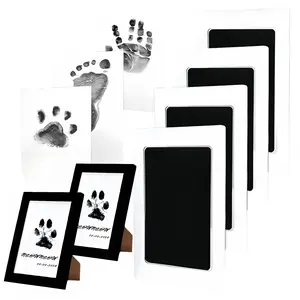 Larleaf Paw Print Kit, 4-Pcs Ink Pads + 2 Photo Frame, Mess-Free Paw Print Stamp Pad for Dogs & Cats, Clean Touch Ink Pad, Dog Nose Print Kit, Keepsake Gift For Pet Dogs And Cats, Memorial Gift For Pets, Pet Memorials, Dog Stuff