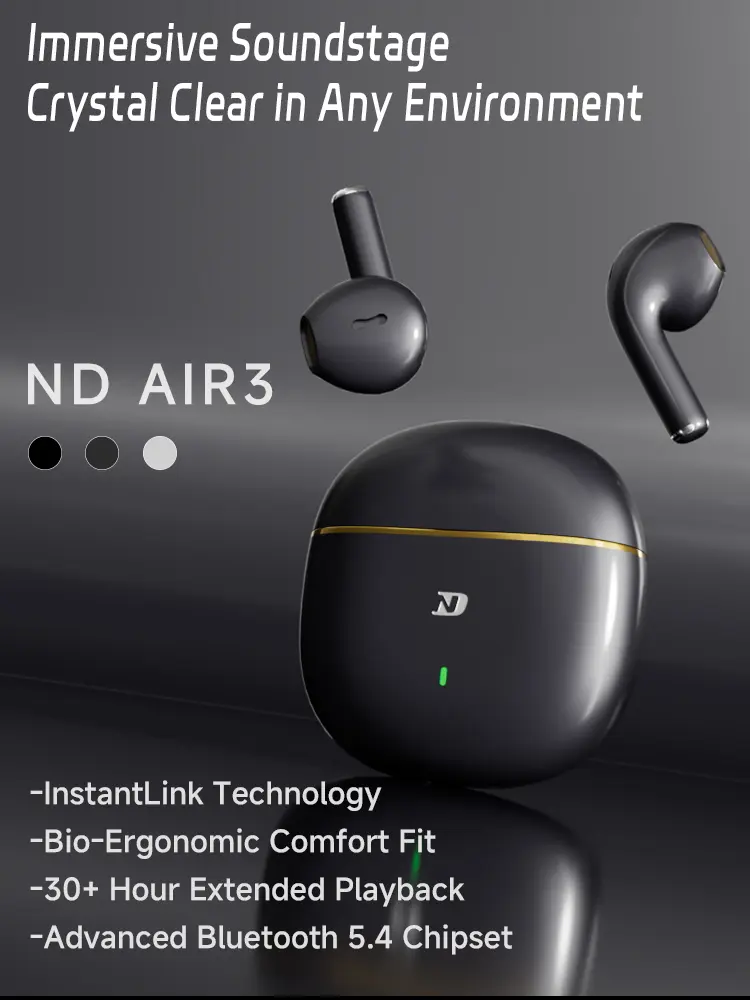 CCA ND Air3 True Wireless Earbuds, Bluetooth V5.4 Headphones with Noise Cancelling Mic, 13mm Driver, Deep Bass, 30H Playtime, Touch Control, for Sports, Gym, Commute, iPhone & Android music headphone