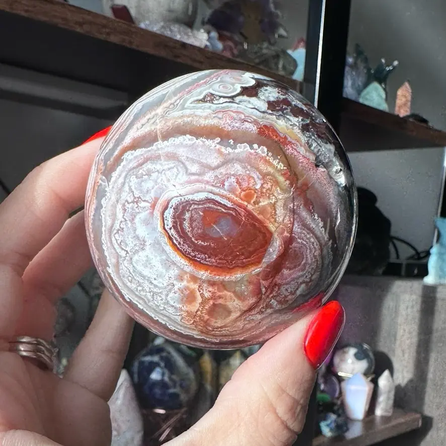 Crazy lace crystal sphere Home Ornament