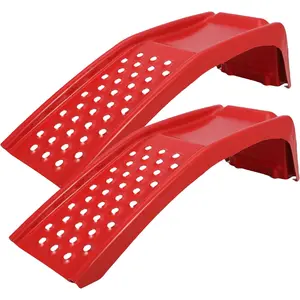 Car Ramps Set 8000lbs Auto Ramp, Max Lift Height 8 inch, Set of 2 Ramps (Red, 36.42" L x 13.39" W x 11.81" H)
