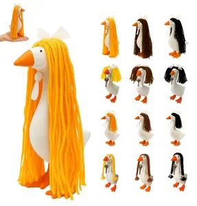 3 Pcs Knitted Goose Wigs | 7 Inch Desk Goose Accessories | Mini Figurine Home Desktop Decor