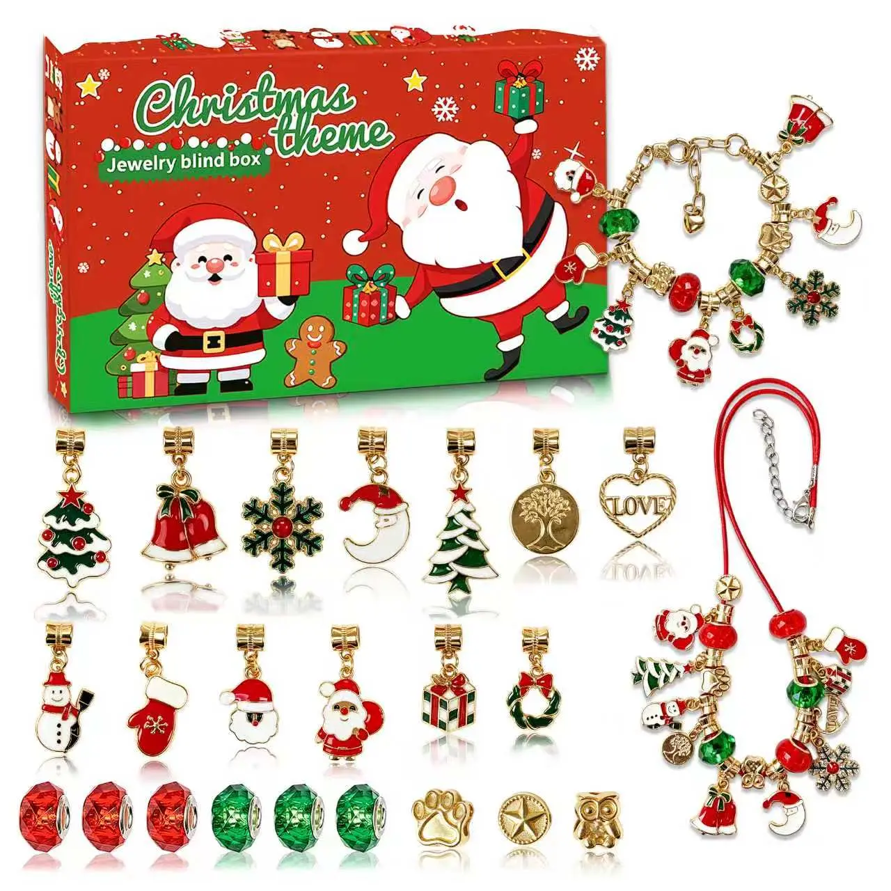 DIY Christmas bracelet and necklace gift set Christmas party gift set